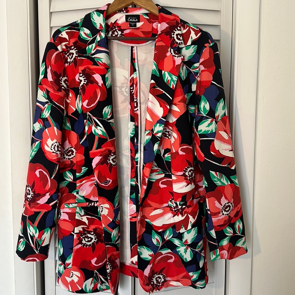 Red & black floral blazer 2X tailored